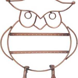 Owl Display Stand with Copper Legs for Earrings, Jewelry Box, Earrings, Copper Color Metal
