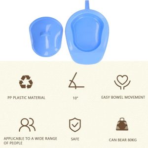 Bed urinal with handle for nursing, the elderly, pregnant women, and patients; light blue home