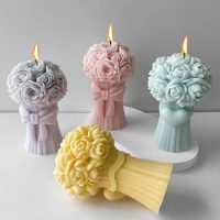flowers bouquet. candles 8 cm