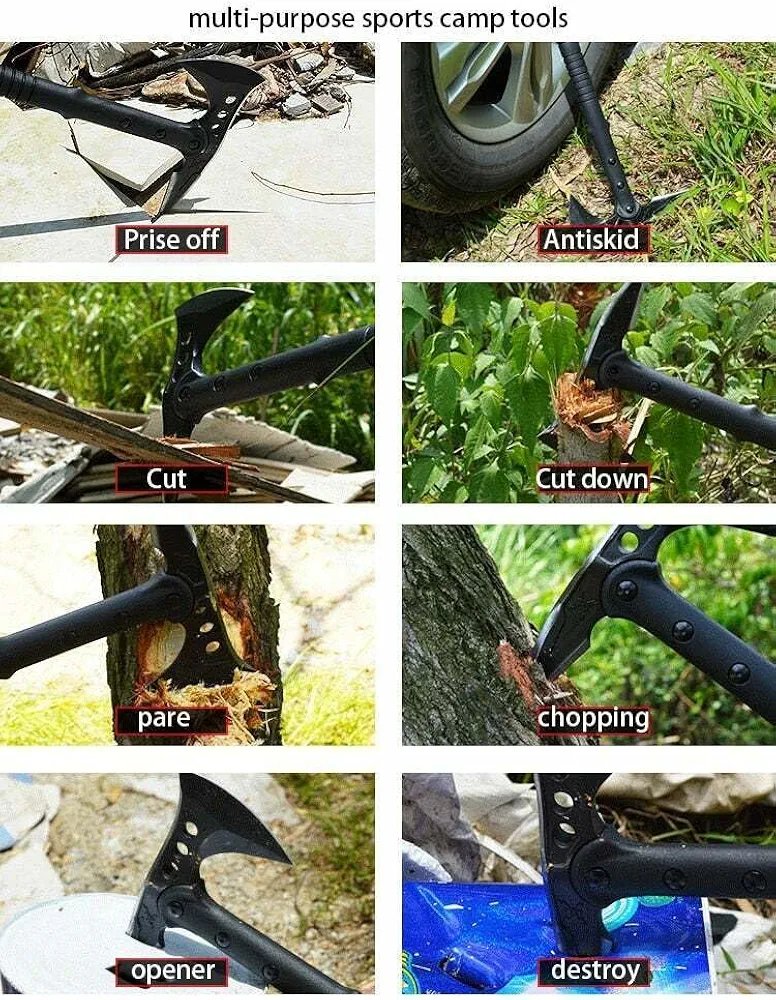 DOOM BLADE Camping Axe with Nylon Sheath, High-Quality Carbon Steel Forged Viking Tomahawk Axe, Portable Camping Axe for Outdoor Wood Cutting, Survival Axe - Image 6