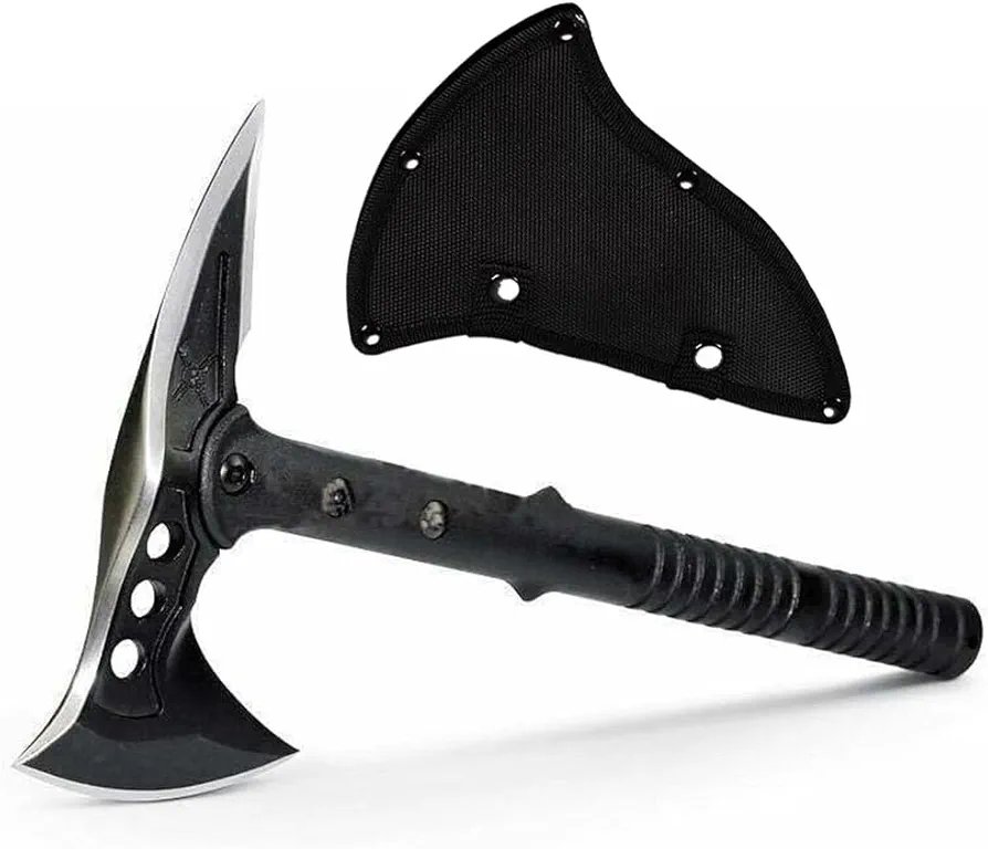 DOOM BLADE Camping Axe with Nylon Sheath, High-Quality Carbon Steel Forged Viking Tomahawk Axe, Portable Camping Axe for Outdoor Wood Cutting, Survival Axe - Image 4