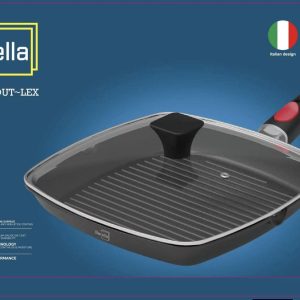 Barella die casting aluminum rectangular pan with lid with 28cm