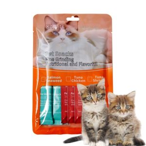 10pcs*15g/Bag KAATE Low Price Grain Free Full Nutritional Pet Food Chicken Salmon Tuna Pet Cat Creamy Snacks treat