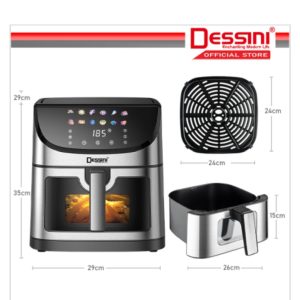 Dessini Italy 13.5l electric air fryer convection oven toaster timer  oil free roaster breakfast ds-839dd