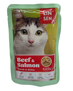 Linsen Wet cat food pouch.treat 80 g