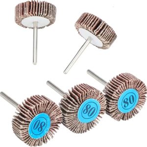 Parkside LATERN 10Pcs Flap Wheel, 80 Grit Sanding Paper Polishing Wheel 10mm Dremel Flap Wheel for Rotary Tool