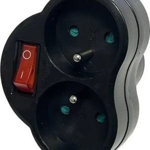 two grounded Schuko outlets for European-style plugs.