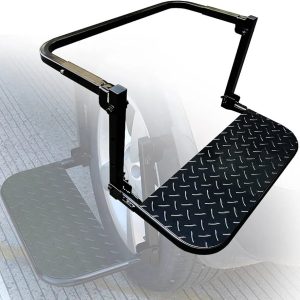 load capacity of 136 kg and a universal portable tire width with an adjustable height of 23.02 cm - 28.04 cm for large SUV trucks...