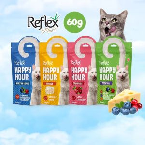 Reflex 60g Happy Hour Cat Treat Makanan Kucing Cat Food Kibble Chicken Lamb Salmon Blueberry Dry Food