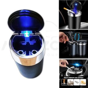 Car Ashtray with LED Light - Portable & Stylish Solution