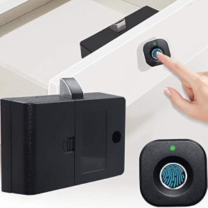 Docooler Smart Biometric Fingerprint Cabinet Lock, Hidden Keyless File Cabinet Lock for Home Office, Remote Control