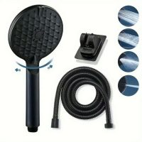 Three-Piece Suit Lattice Supercharged Shower Household Airbrush Large Panel Settled Gear Shower Shower Howerhead with A 1.5-Meter Tube and A douch