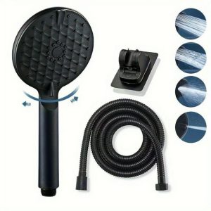 Three-Piece Suit Lattice Supercharged Shower Household Airbrush Large Panel Settled Gear Shower Shower Howerhead with A 1.5-Meter Tube and A douch