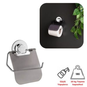 Wenken Screwless Ultra Strong Adhesive Luxury Chrome Cover Toilet Paper Holder Piev