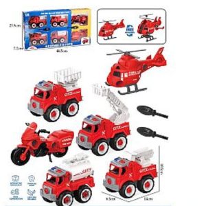 Kids Educational DIY Construction Trucks Set with Screwdriver – 6-Piece Toy