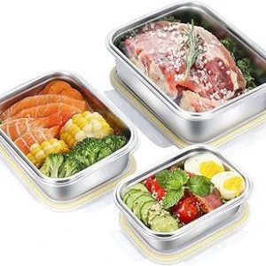 18/8 Stainless Steel Food Containers | Food Preservation Lunch Box | Leak Proof Stackable Light and Easy Storage  1pc
