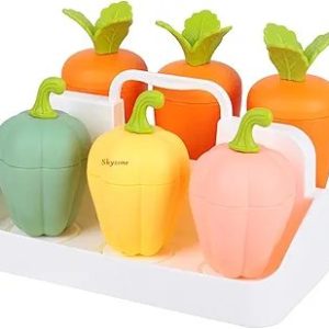 Plastic Ice Cream Mold Popsicle Mould Ice Cube Tray Reusable DIY Homemade Ice Cream Maker Tools Kitchen Accessories (Pack of 6)