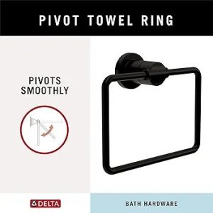 Hand Towel Rack (1 Unit), Matte Black, Bathroom Wall Mounted, Square Bathroom Towel Holder for Hanging Bath Towels