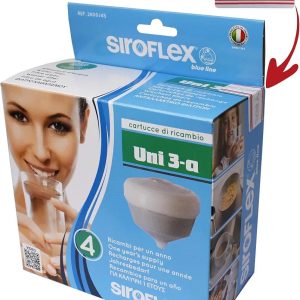 Siroflex 2800/4S Set 4 Replacement Cartridges Uni 3A Home Water Purifier Made in Italy | Water Purifier Tap Water Filter Kitchen Tap | Limescale Removal Chlorine Removal with Filter