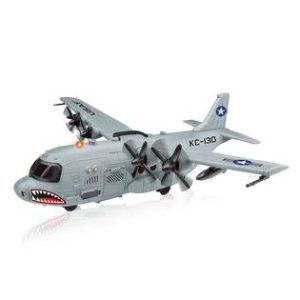 Lollipop u.s. air force cargo toy airplane, large kc-130 model military transport plane with opening doors, lights