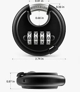opel Lock, 4-Digit Padlock with Hardened Steel Shackle, Heavy Duty Keyless Combination Lock for Outdoor Shed Fence, Gate Bolts, Unit
