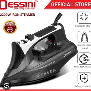 dessini Italy 2200 watt electric ceramic soleplate garment steam sprayer steamer clothes brush black ds-961