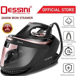 Dessini Italy  2600 watt electric  ceramic  soleplate  garment  steam iron sprayer ds 1099