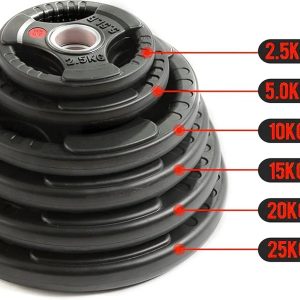 Rubber fitness Olympic Weight Plates, 2-inch Olympic Grip Plate for Weightlifting and Strength Training, Olympic Weight Plates Set for Barbell in Home Gym 1pc