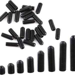Alain screw black   High Hardness Carbon Steel Set Screw  Hex Socket Cup Point Grub Screw Assortment, Drive with Hex Key, Rust, Multiple Sizes,