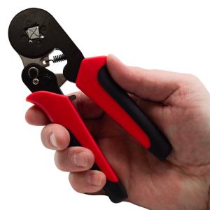 Delexi 25 to 10 AWG Wire Ferrules Crimping Tool, Square Profile, Approved for UL Ferrules, Self-Adjusting, 1 Piece