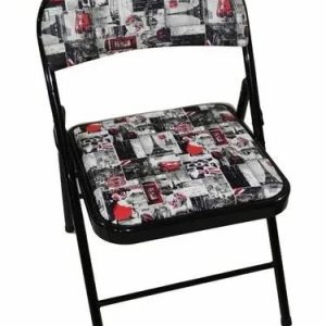 Folding chairs provide extra seating for the restaurant, steel frame with a weight capacity of 220 lbs, 18.5 x 17.7 x 30.7 in, comfortable padded seats to keep visitors comfortable (color: construction pattern)