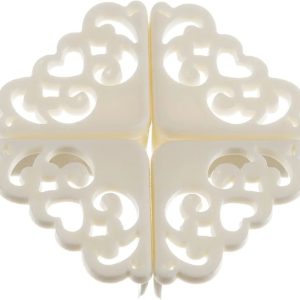 Soft Baby Corner Protector, 4 Pieces, Flower Design, Baby Table Corner Protector, Kids Corner Protector, White