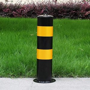 Parking Bollards,Safety Barrier Bollard Features Reflective Tape,Easy Installation,21.6 Street Bollard Parking Post