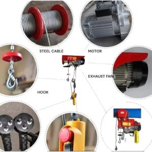 1000 Mini Electric Wire Rope Hoist – 500kg/1000kg Capacity with 2HP Motor, Dual Lifting Heights (20m & 10m), Remote Control, 220V Power Supply, 10m/min & 5m/min Spee