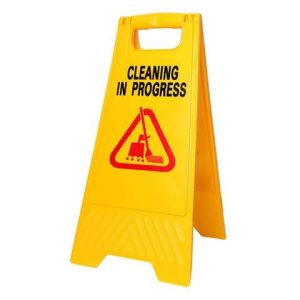 High Visibility A-Frame Yellow 'Cleaning In Progress" Caution Sign 30*60cm