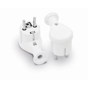 ANGLE PLUG UNI-SCHUKO,  16A, 250V WHITE