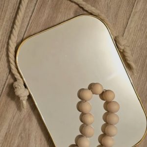 Mirror Vintage with rope and gold frame 20*29cm