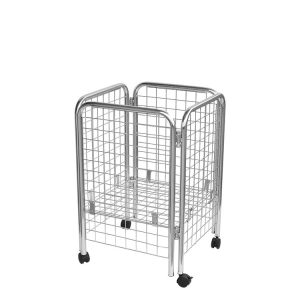 Supermarket foldable metal wire basket display rack/Wire mesh stacking baskets/Promotion. adjustable height