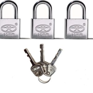 Padlock, shenling Key Alike Padlocks,(Heavy Duty Security) 70/50 mm,Small Steel Lock, (Pack of 3pcs  & 3 Keyed Alike)