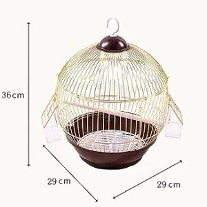 Parrot Birdcage Hanging Hook Hanging Cage for Budgies African Grey Lovebirds Gold | Bird Supplies | Cages