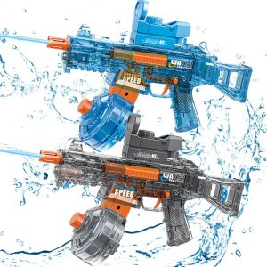 Electric Water Gun Toy Automatic, Rechargeable Battery Electric Pichkari| Tranparent Design Holi Electric Water Guns with Light| Long Range Holi Gun for Kids,Adults and