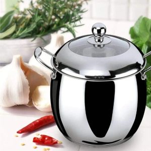 Stockpot,Drum-Shaped Pot Deepening Pot,Stainless Steel Soup Pot Uncoated Composite Bottom