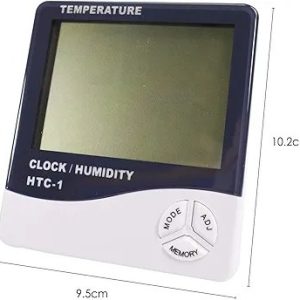 DIGIFLEX Digital LCD Temperature and Humidity Meter Clock Alarm