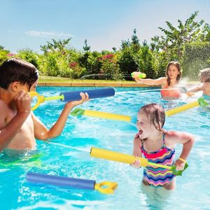 water guns with plastic handles, 15-inch water guns with plastic handles, for outdoor pool, beach, summer, fun party games random color