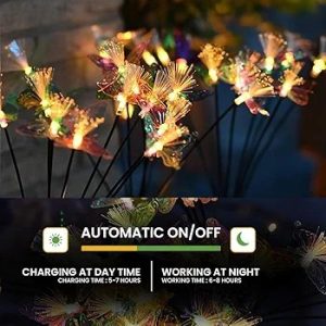 hardoll plastic Solar Decorative Fibre Butterfly Light Warm White Color LED Waterproof Outdoor Home Garden Pathway Lawn Driveway(Pack of 1)
