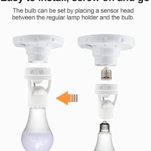 E27 Infrared Motion Sensor Lamp Holder | Automatic PIR Human Body Sensor Bulb Holder | AC 85–265V Smart Light Adapter for Home, Staircase, Corridor & Garage (Max 60W)