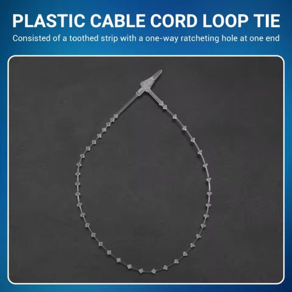 Plastic Packing Fasten String Cable Cord Loop Tie 1000pcs Transparent ...