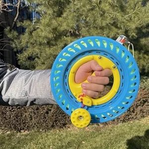 Life Kite Line Reel, 8.7" (Diameter) with 120lb 500ft/150m Professional Lockable Dacron Line, Outdoor Beach Tool for Single-Line Kites for Kids