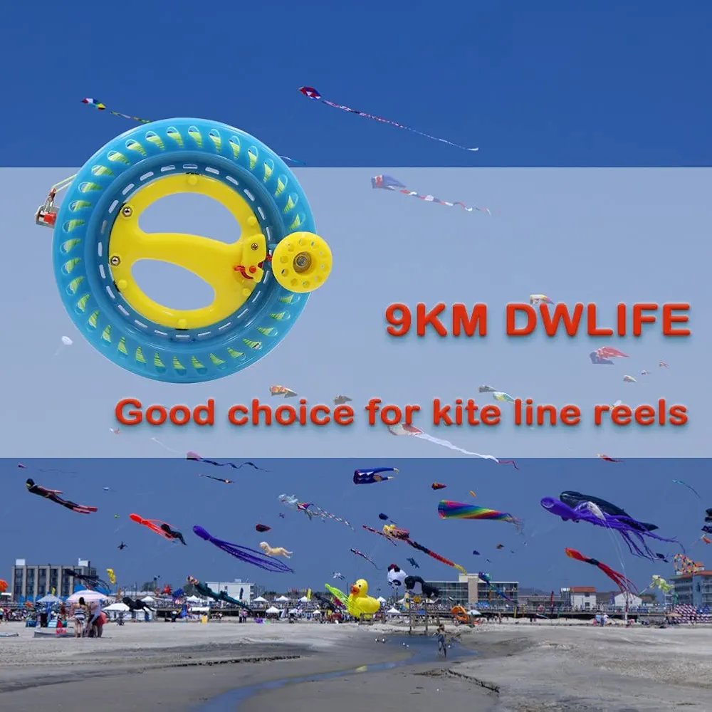 Life Kite Line Reel, 8.7" (Diameter) with 120lb 500ft/150m Professional Lockable Dacron Line, Outdoor Beach Tool for Single-Line Kites for Kids - Image 2