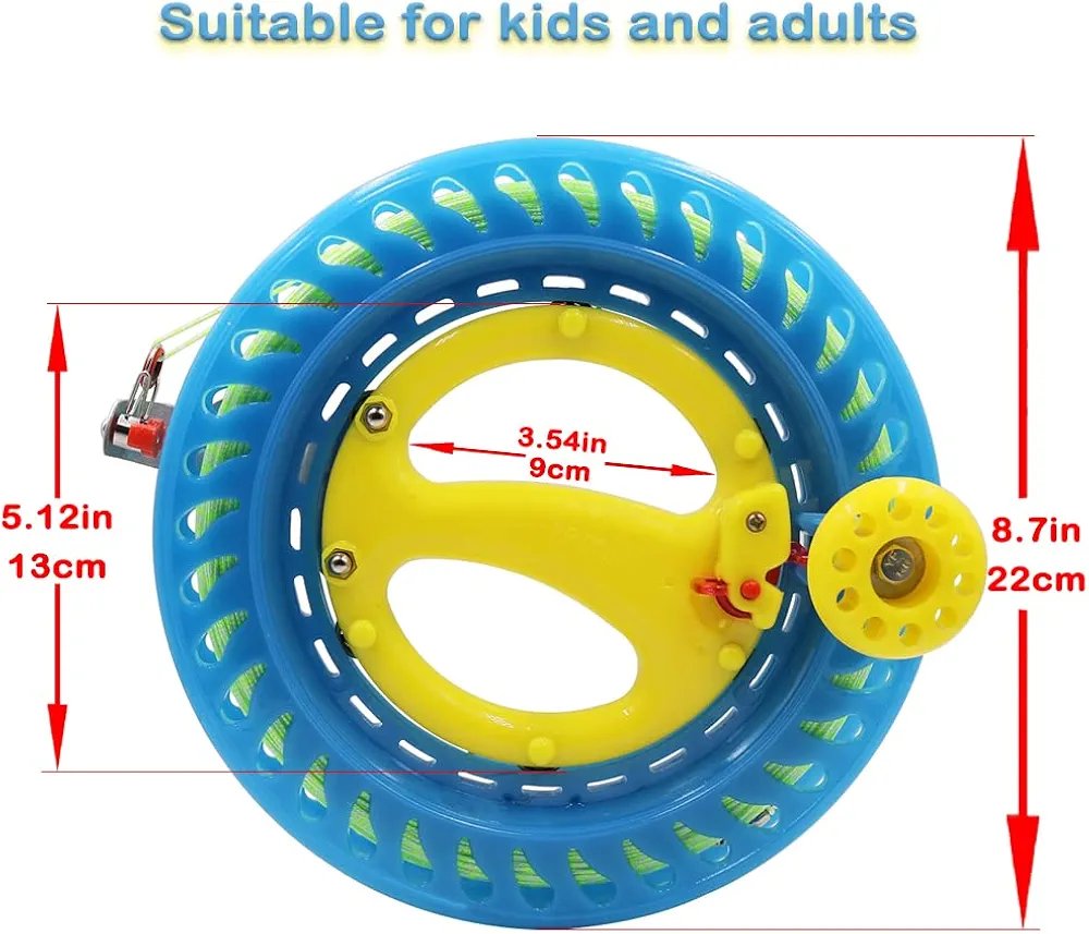 Life Kite Line Reel, 8.7" (Diameter) with 120lb 500ft/150m Professional Lockable Dacron Line, Outdoor Beach Tool for Single-Line Kites for Kids - Image 3